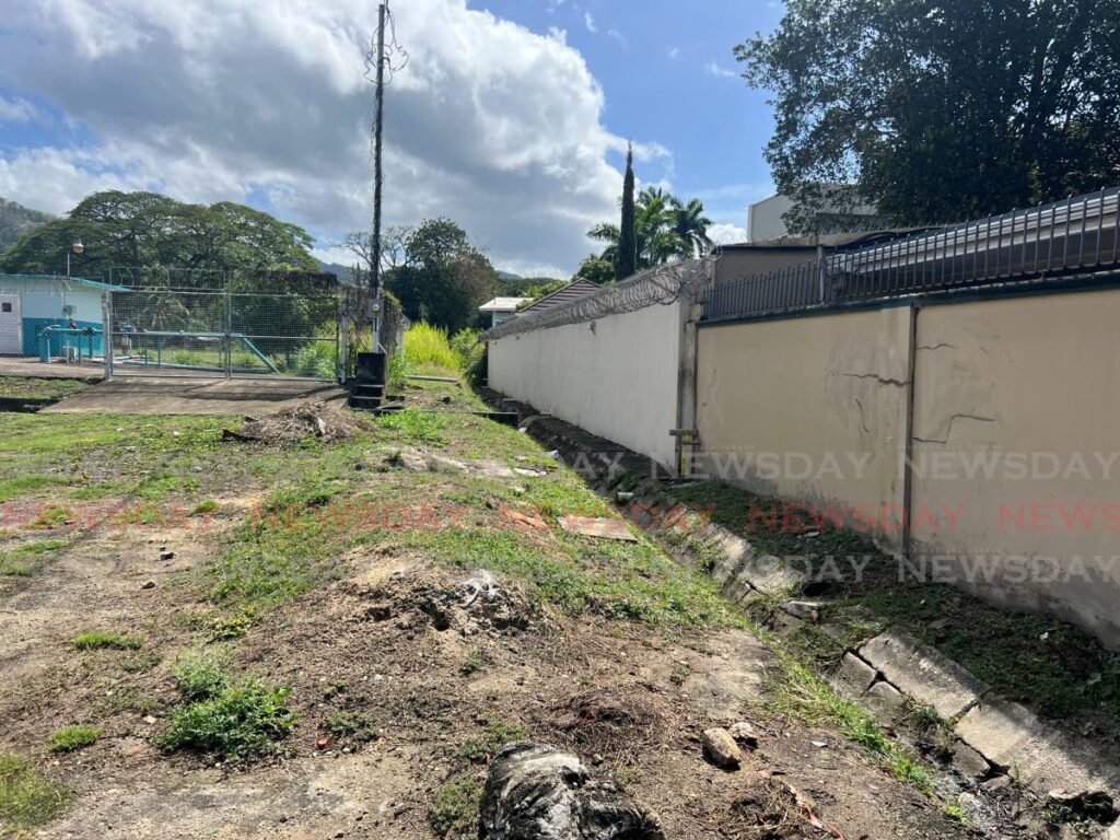 The drain along Jamaica Boulevard, Federation Park in which a man's body was found on April 4, 2024. - Photo by Enrique Rupert