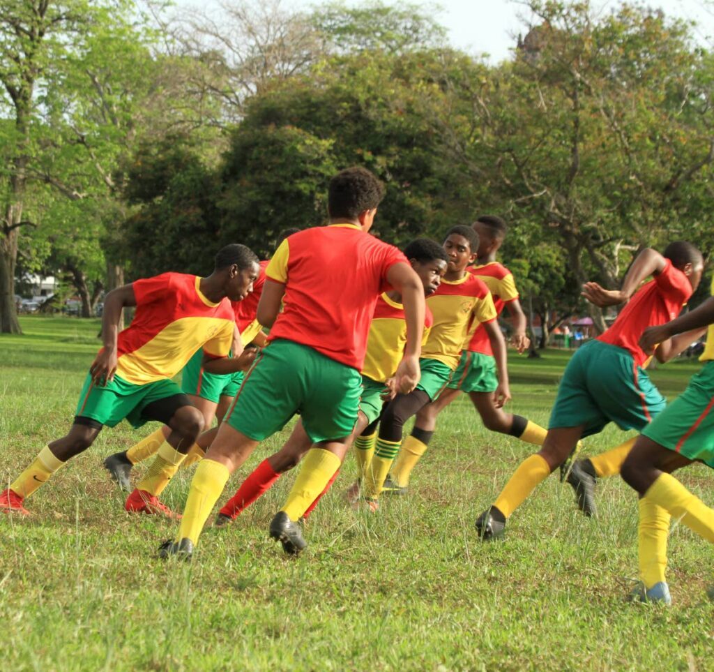 FILE PHOTO: Trendsetters Hawks footballers train at a past training session at the Queen's Park Savannah.   - 