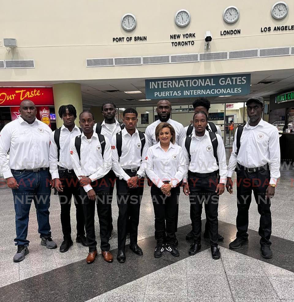 The St Benedict's College contingent prepare for their departure to the April 25-27 Penn Relays in Pennsylvania. - Photo courtesy Gregory Quan Kep.
