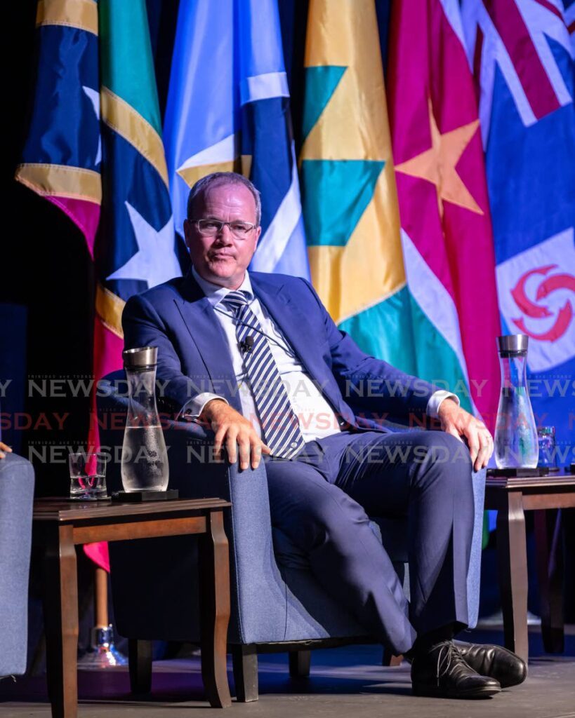 Cricket West Indies CEO Johnny Grave listens to a panel discussion at the Caricom Regional Cricket Conference held at the Hyatt Regency, Port of Spain on April 25. - Photo by Jeff K Mayers