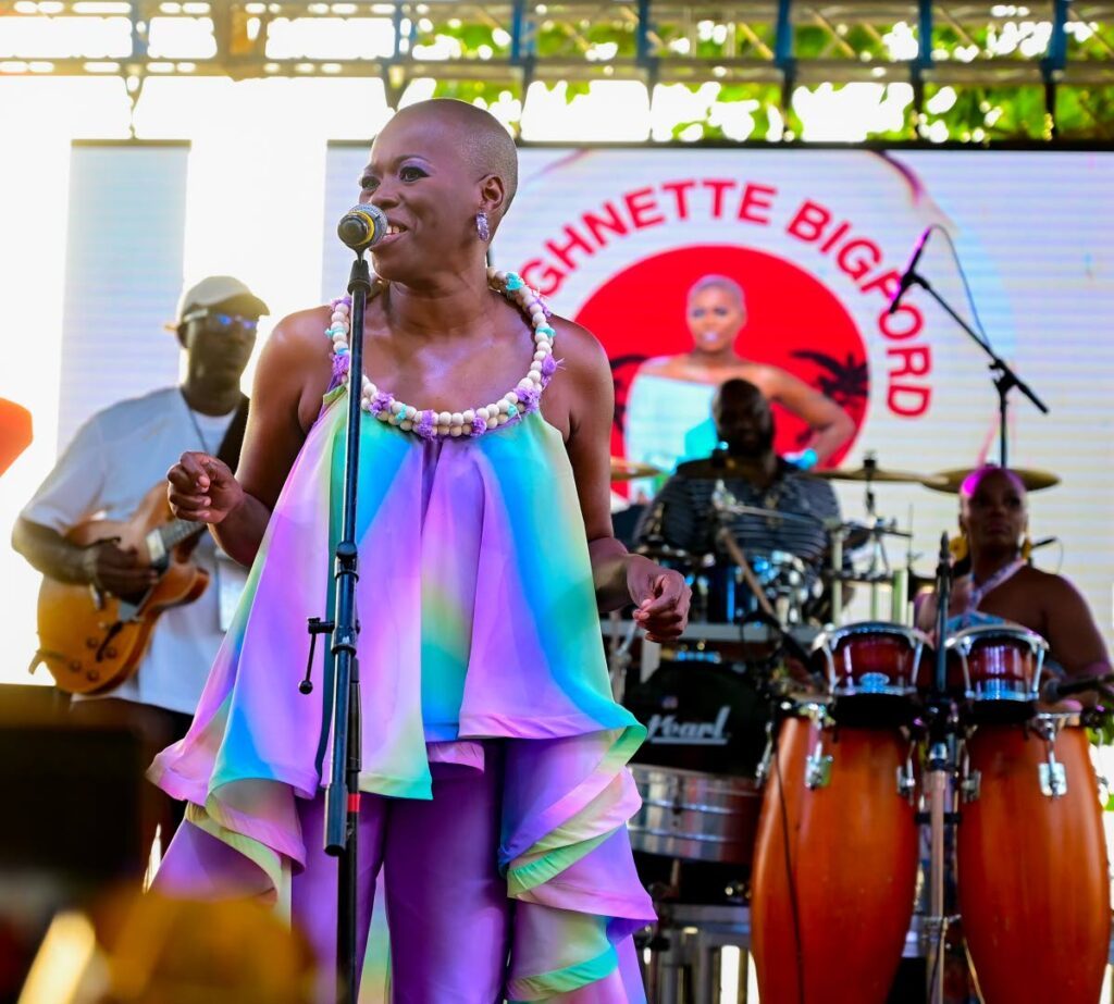 Jazz singer Vaughnette Bigford thrills the audience at the inaugural Tobago Jazz and Music Weekend, on April 27 at Starfish Hotel, Turtle Beach. - Visual Style