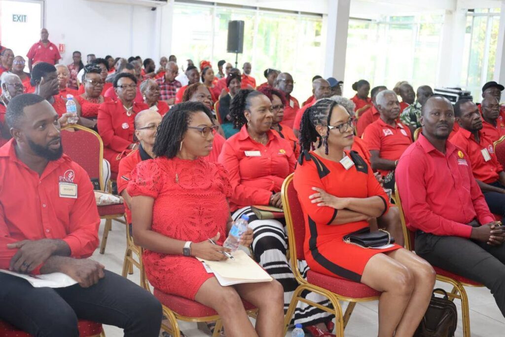 Members of the PNM at its Tobago special convention over the weekend at Caroline Building, Scarborough. - 