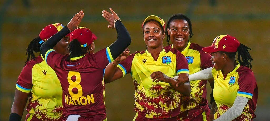 West Indies women celebrate a wicket against Pakistan. - File photo 