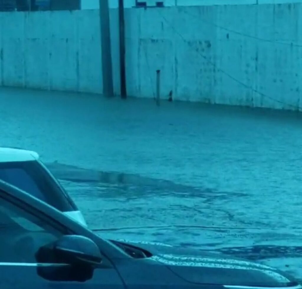 Screenshot from a video showing the flooding on Patraj Trace Extension, El Socorro on April 19.
