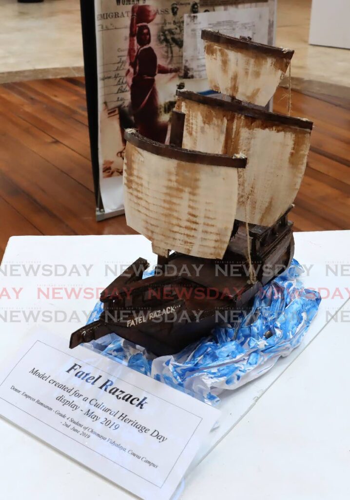 A model of the Fatel Razack on display at The Rotunda Art Gallery, Red House, Port of Spain, in 2023. - Photo by Roger Jacob