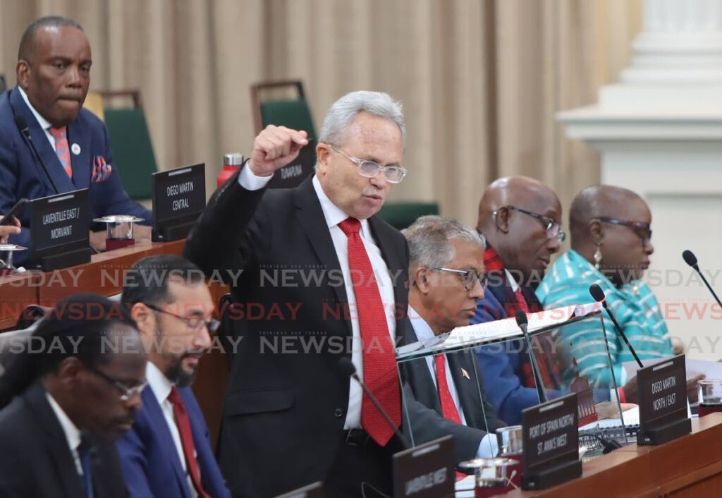 Finance Minister Colm Imbert presents the 2023/2034 budget. FILE PHOTO - Angelo Marcelle