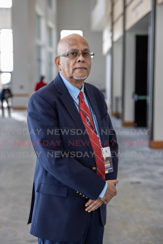 TTCB president Azim Bassarath at the recent Caricom cricket conference.  - Jeff K Mayers