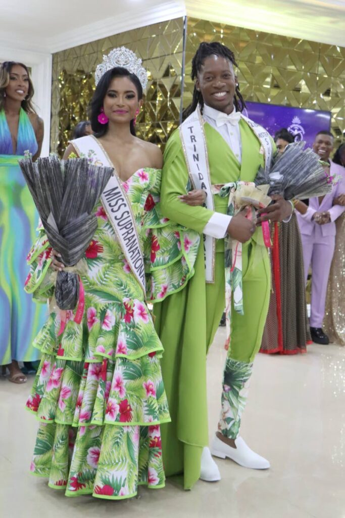 Miss and Mister Supernational TT 2024 winners Dr Brittany Deane and Anderson Subero pose after being crowned at the Dennis P Ramdhan Complex, Couva, on May 5. - AYANNA KINSALE