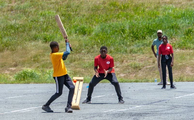 A batsman is bowled out by Scarborough RC in the Tobago Primary Schools Cricket League quarterfinal on May 6. - Photo courtesy Division of Education
