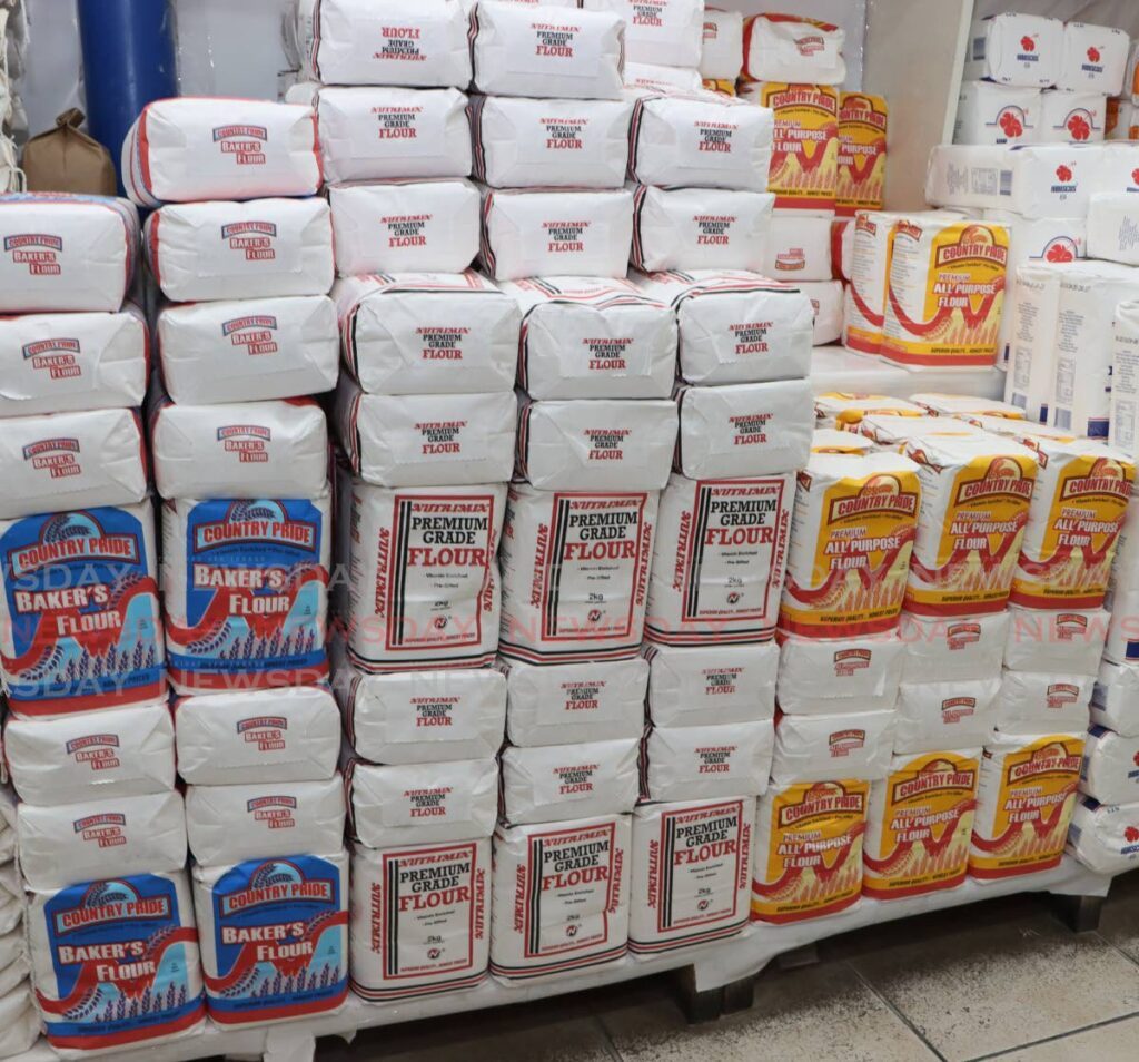 A range of Nutrimix flour products at a supermarket in Port of Spain.  - Photo by Angelo Marcelle