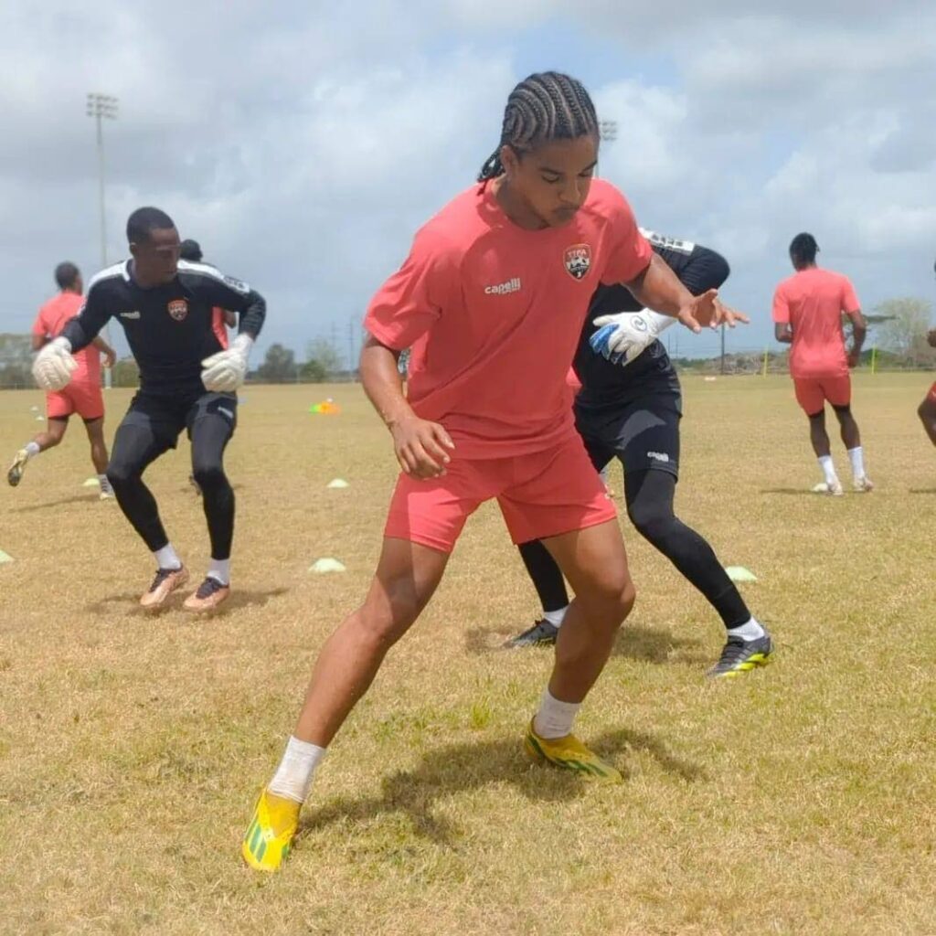 Soca Warriors train at UTT ground, O'Meara on May 12 ahead of friendlies vs Guyana.