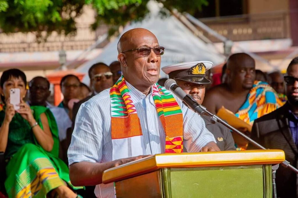 The Prime Minister delivering remarks at the Akwasidae Durbar Silver Jubilee Celebration of His Royal Majesty Otumfuo Osei Tutu II, the Asantehene on May 12. - Photo courtesy The Office of the Prime Minister's Facebook Page