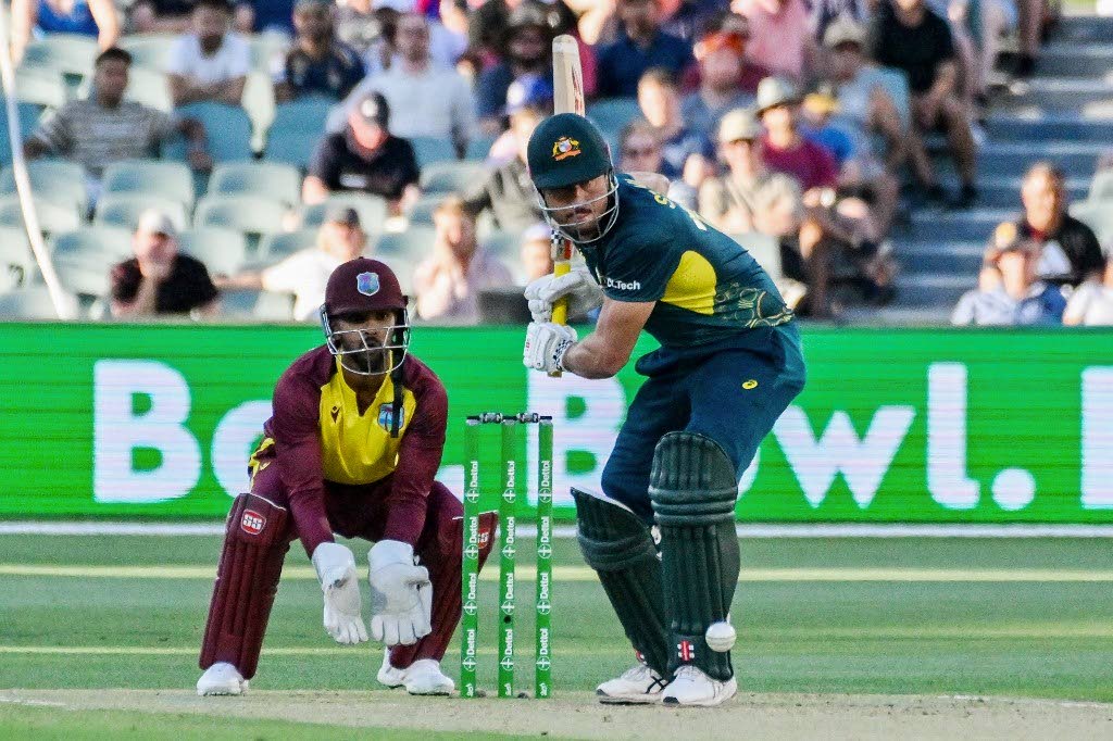 In this February 11, 2024 file photo, Australia's Marcus Stoinis plays a shot during the second Twenty20 international against West Indies at the Adelaide Oval in Adelaide. - 