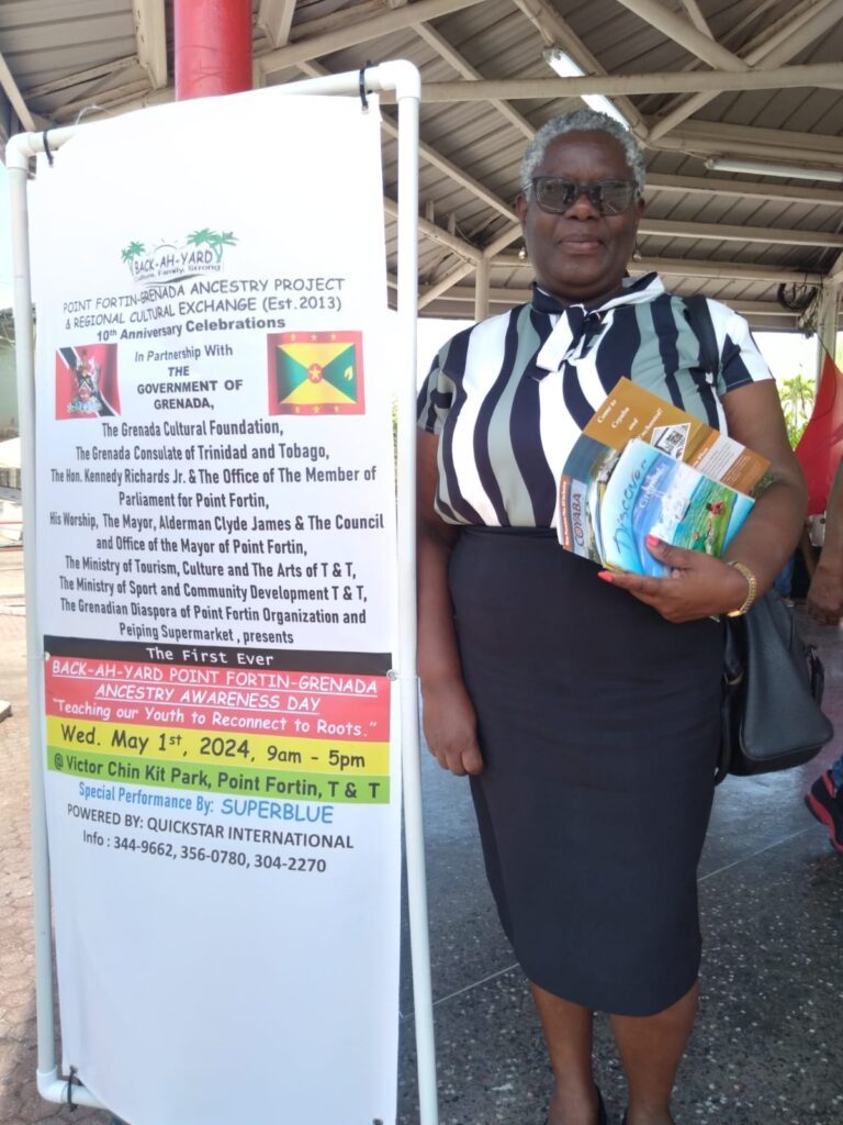 Proud of her Grenadian roots, is this Point Fortin resident was happy to participate in the Back-Ah-Yard Point Fortin-Grenada Ancestry Awareness Day on May 1 at Victor Chin Kit Park.