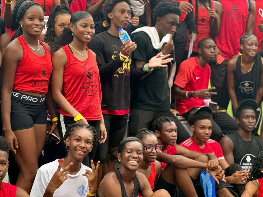 North-West Zone athletes celebrate after a successful Republic Bank/National Association of Athletics Administrations (NAAATT) Relays Festival, on May 19, 2024 at the Hasely Crawford Stadium, Port of Spain.  - via NAAATT