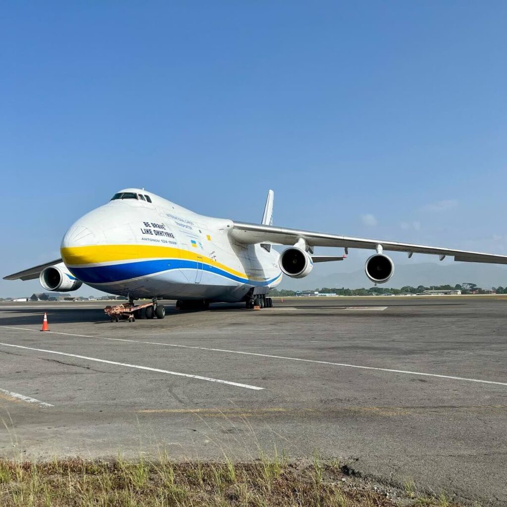 Arrival of an Antonov AN 124 aircraft at Piarco International Airport.
Photo courtesy Piarco International Airport  - 