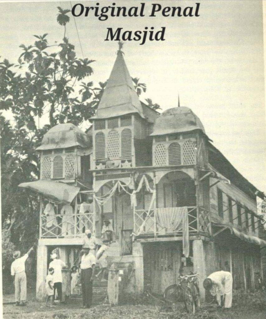 A photo of  the Penal Mosque in the 1950s on display at the ASJA Archives and Museum. - 