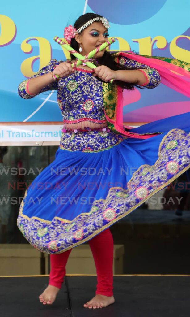 Nishane Rampartap danced at the On the Pavers event, hosted by the Ministry of Education ahead of Indian Arrival Day.