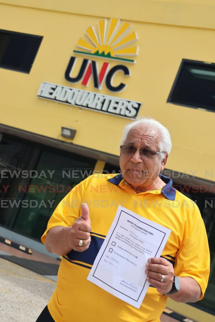 Radio station owner Robert Amar after filing his nomination to contest the position of deputy political leader of the United National Congress, in Chaguanas on May 25.  - Photo by Lincoln Holder