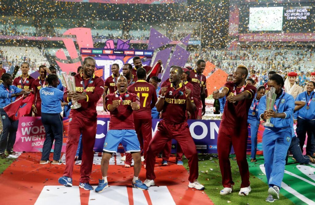 FLASHBACK: The West Indies men’s and women’s team celebrate after winning their finals of the ICC World Twenty20 2016 cricket tournament at Eden Gardens in Kolkata, India, Sunday, April 3, 2016. The ninth T20 World Cup starts on June 1. The Caribbean and the United States are sharing co-host duties.  - AP PHOTO