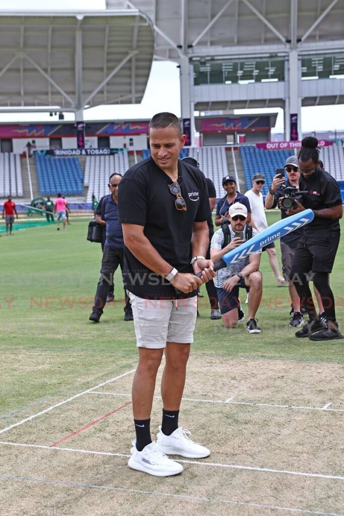 Australian cricketer Usman Khawaja during a media tour, on May 27, 2024, of the pitch at the Brian Lara Cricket Academy in Tarouba ahead of the ICC Men’s T20 World Cup, the tour was recorded by Amazon Prime. - Lincoln Holder 