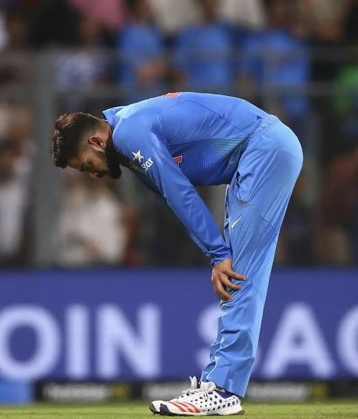A dejected Virat Kohli during the 2016 World Cup semifinal loss in Mumbai.  - 