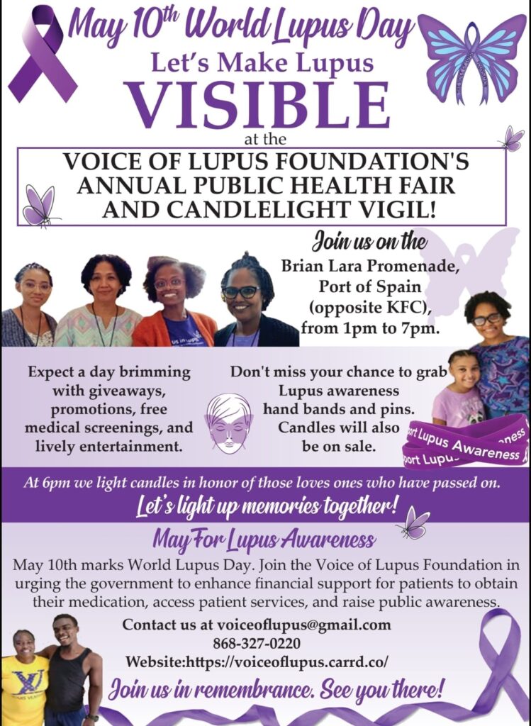 The flyer for The Voice of Lupus Foundation's Public Information Day and Candlelight Vigil. - Photo courtesy The Voice of Lupus Facebook page. 