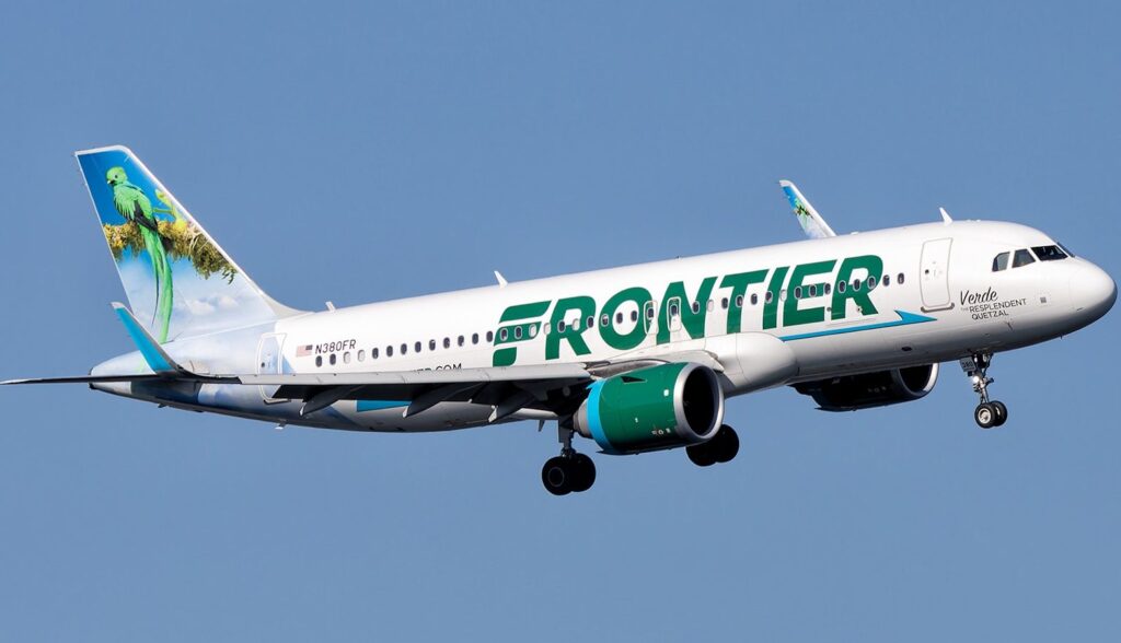 A Frontier Airlines Airbus A320 aircraft. - Photo courtesy Frontier Airlines