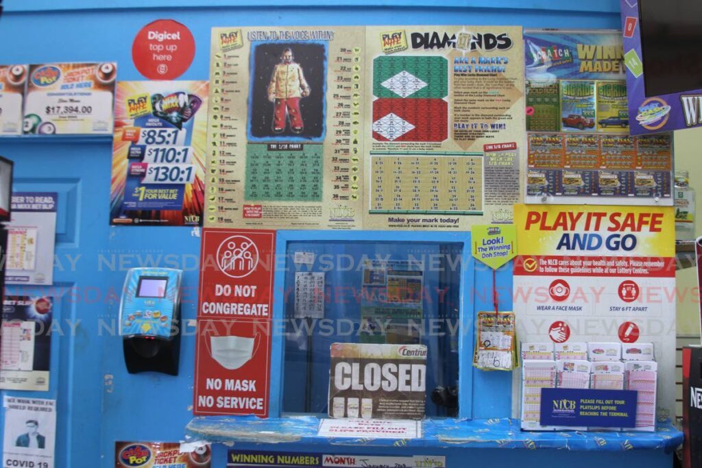 An NLCB lotto booth in Port of Spain. - File photo