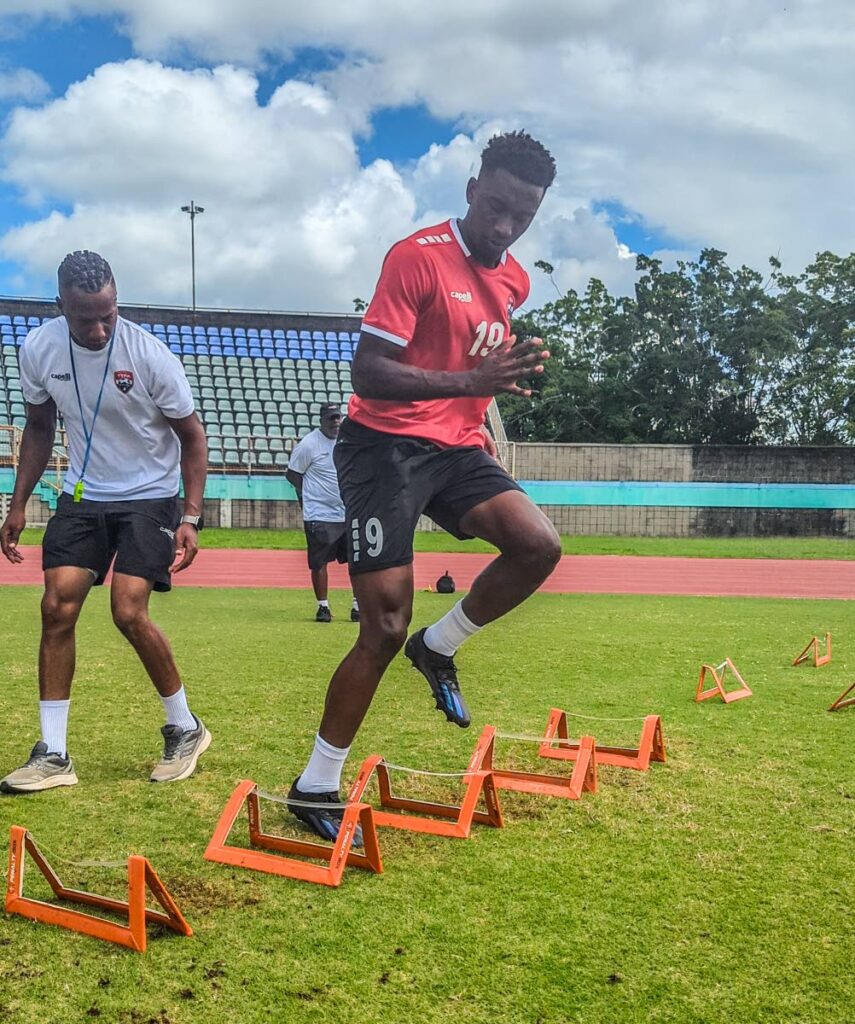 TT midfielder Dantaye Gilbert trains at the Manny Ramjohn Stadium, Marabella over the weekend. - Photo courtesy TTFA