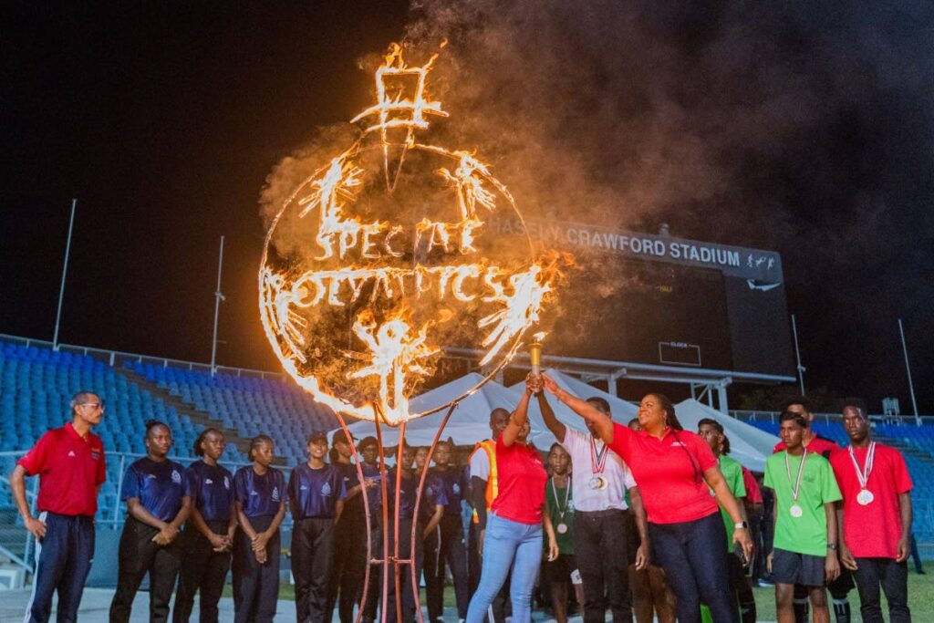 The 2024 Special Olympics of TT National Games was officially brought to a close as Digicel Foundation directors LaToya Gopaul and Romona Boiselle-Romano ignite the flame in longstanding Olympic tradition.  - 