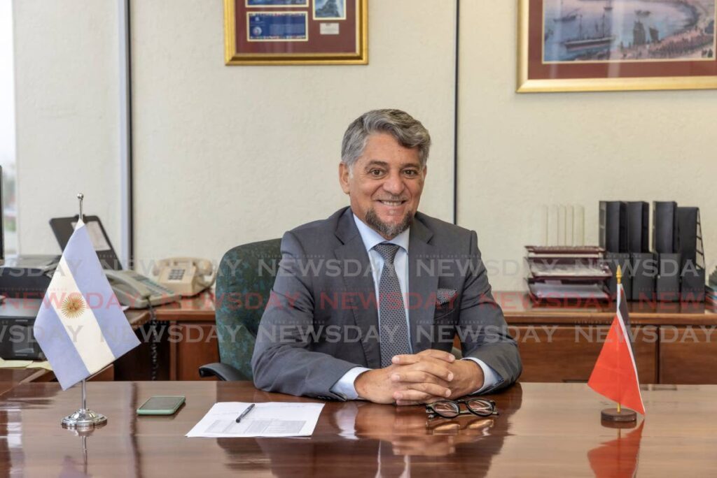 Argentina ambassador Gustavo Martinez Pandiani, at the Argentinian Embassy, Tatil building, Maraval Road on June 18.  - Photo by Jeff K Mayers