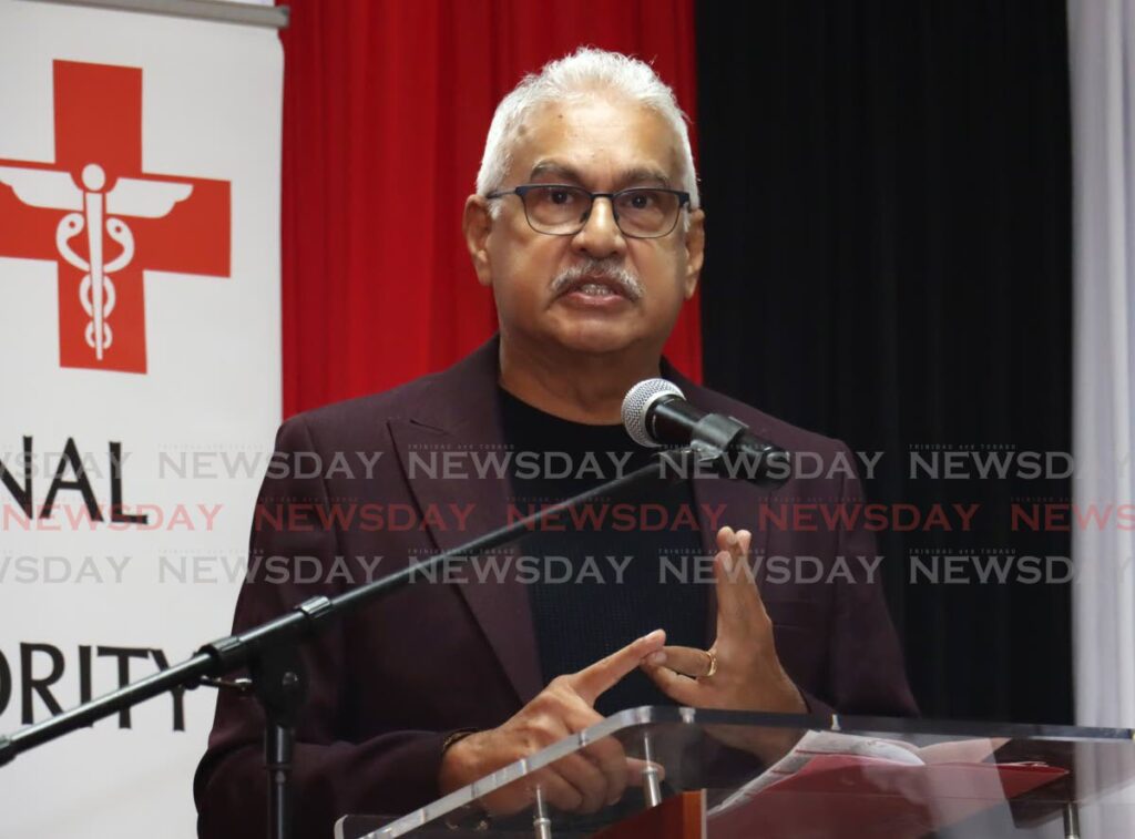 Health Minister Terrence Deyalsingh speaks at the North West Regional Health Authority Health Fair at the Mt Hope/Mt Lambert  Community Centre, San Juan, on June 29. - Photo by Faith Ayoung