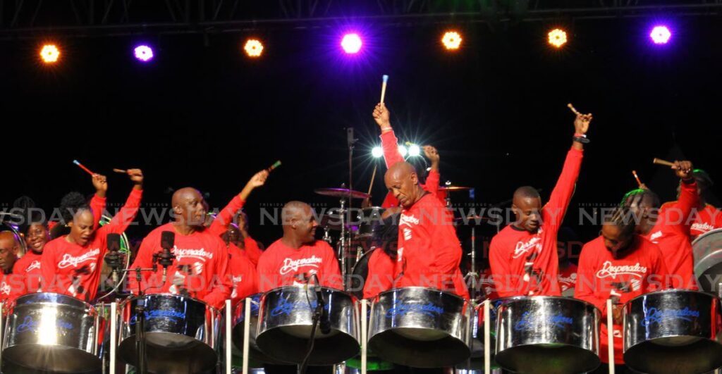 Desperadoes steelband during a performance at the Big 5 concert, Queen's Park Savannah in October 2019. - File photo by Roger Jacob