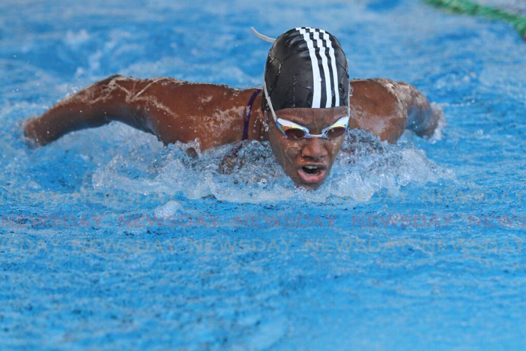 In this file photo, TT swimmer Cherelle Thompson trains at the National Aquatic Centre, in Balmain, Couva.  - Newsday File Photo