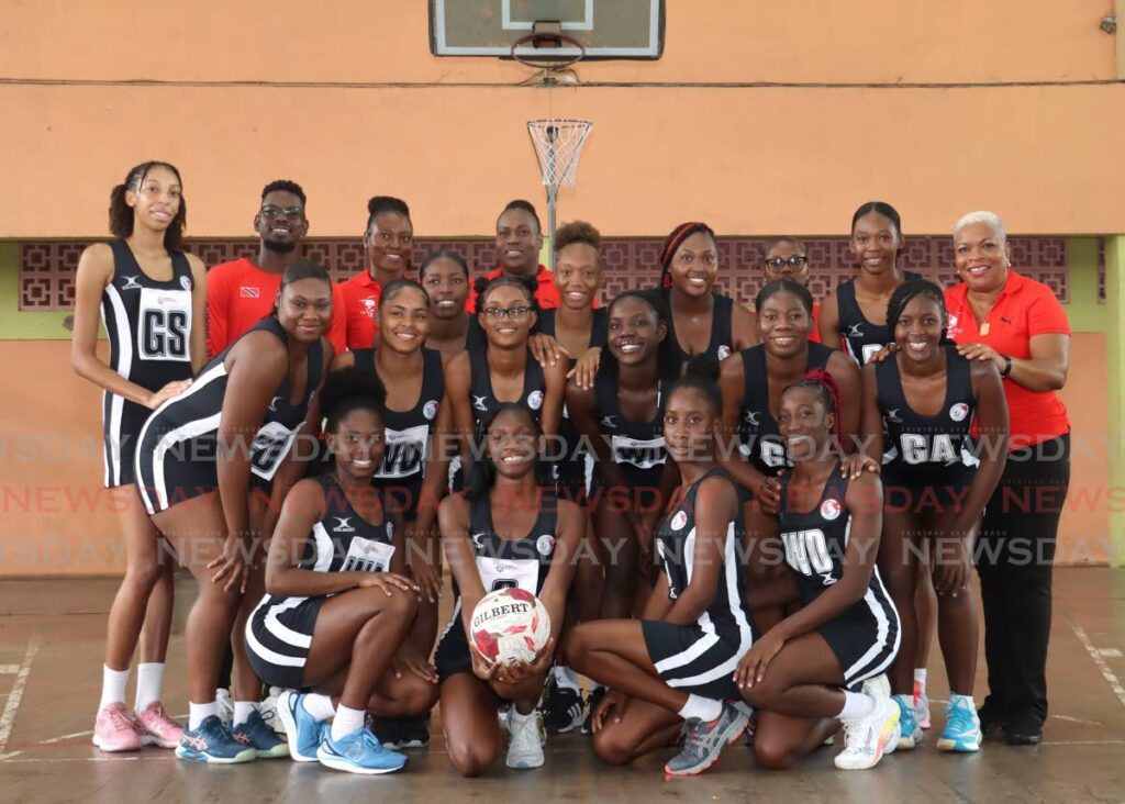 Coaches and members of the TT U21 netball team during their media day at the St Paul Street Gym, St Paul Street, Port of Spain on June 19. - Faith Ayoung