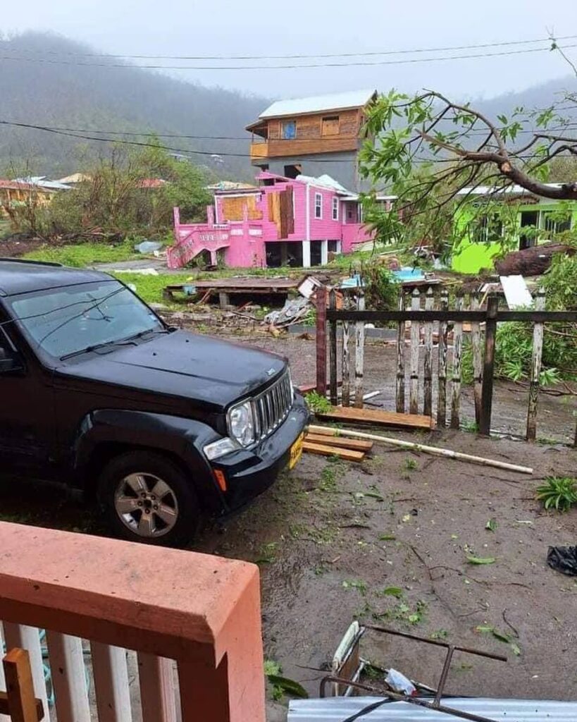 House without roofs after Hurricane Beryl slammed into Carriacou, Grenada on July 1. - Photo courtesy Unicef Eastern Caribbean's Facebook page