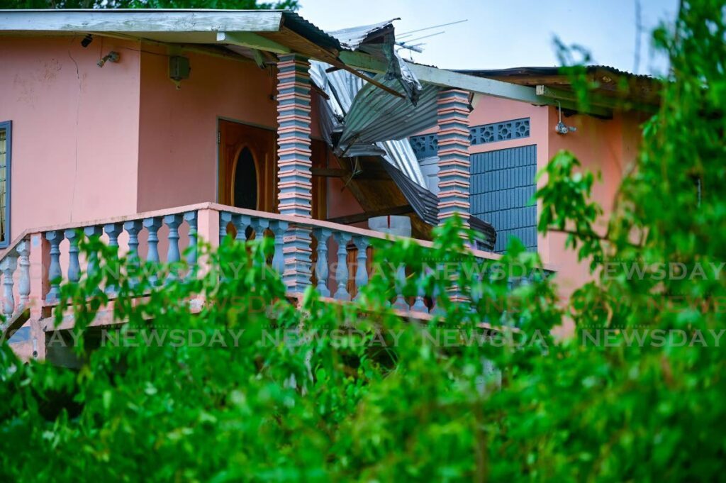 The roof of a house was damaged by Hurricane Beryl in Mt Grace on July 1.  - Photo by Visual Styles