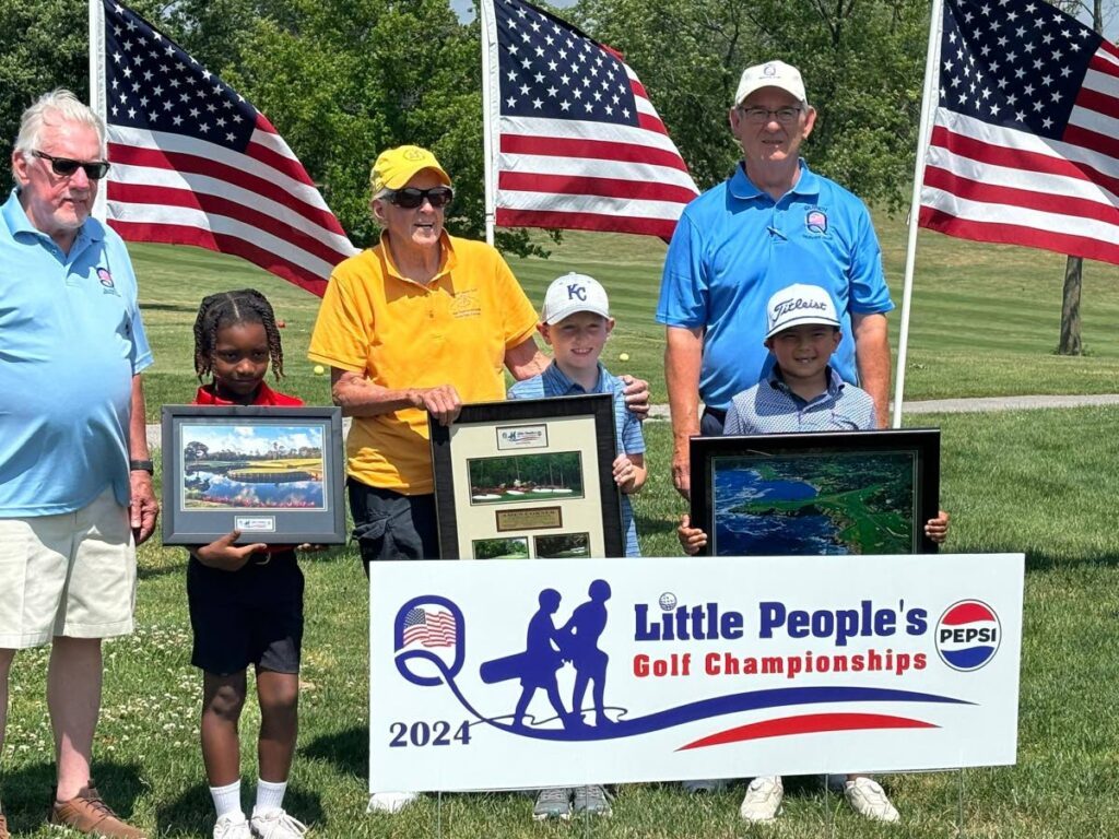 Irvine's Golf Academy's Legacy Fleming, second from left, placed third in the Pepsi Little People's Golf Tournament last month in the US. - 