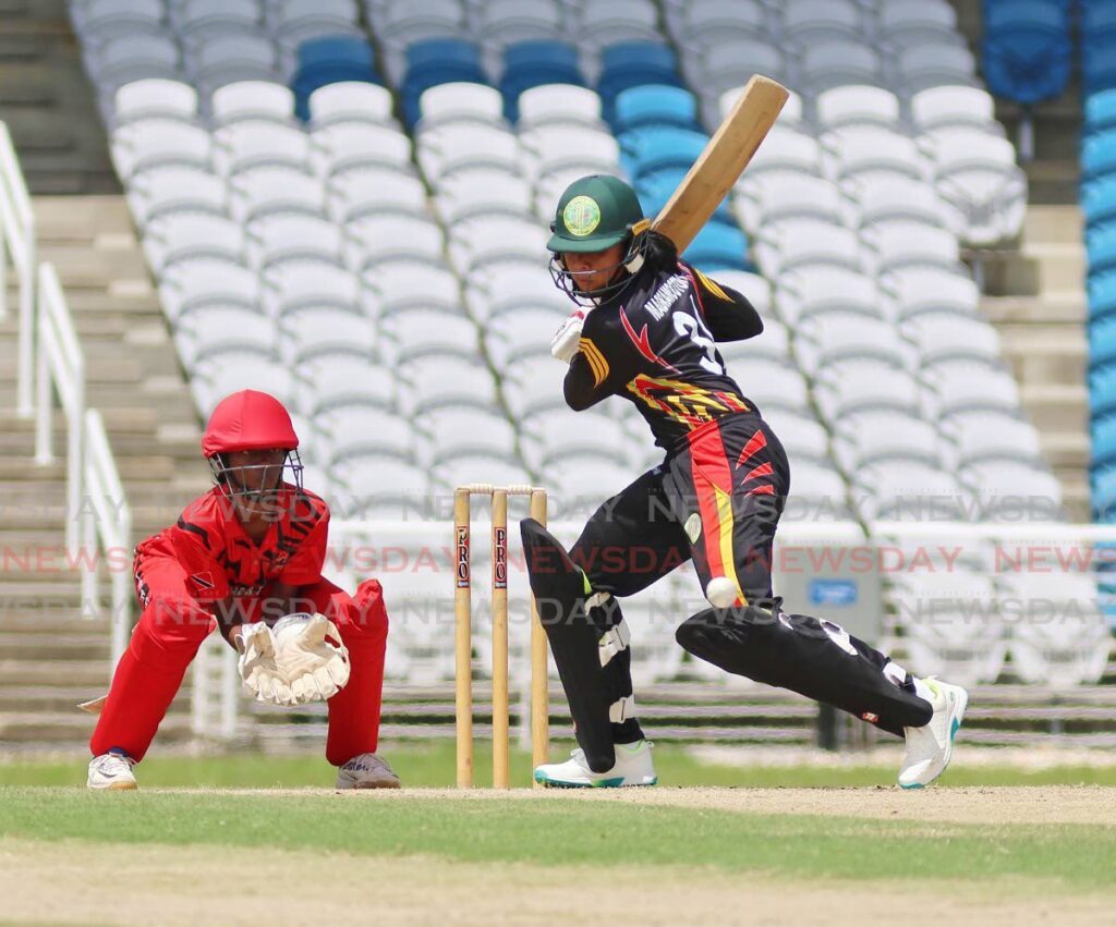 Guyana’s Tilleya Madramootoo bats during the Cricket West Indies’s Under-19 women’s Rising Stars match against TT, on July 4, 2024, at the Brian Lara Cricket Academy, Tarouba.  - Lincoln Holder 
