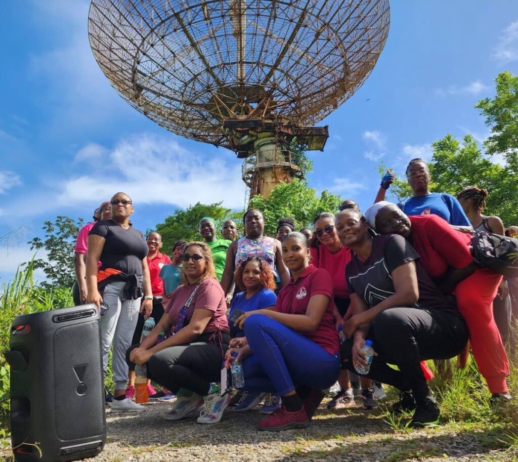 ERHA staff and their family complete a hike to the tracking station in Chaguaramas last Saturday. 