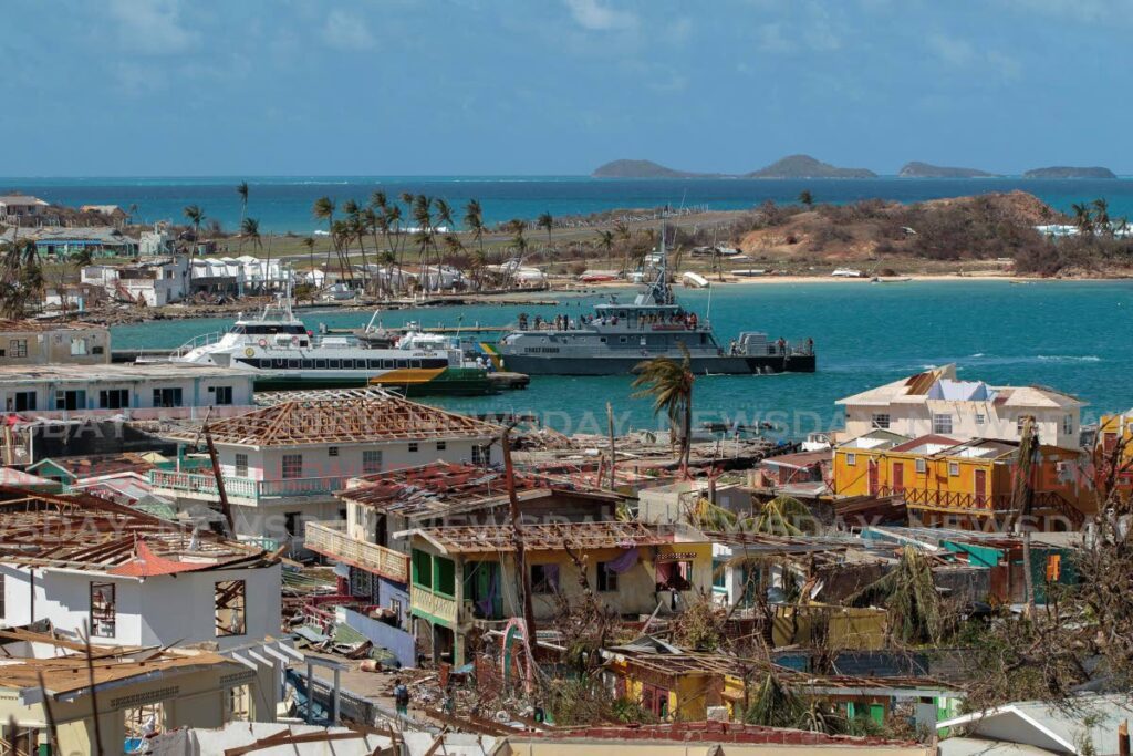 Homes sit destroyed by Hurricane Beryl in Clifton, Union Island, St Vincent and the Grenadines, on July 4. - AP PHOTO