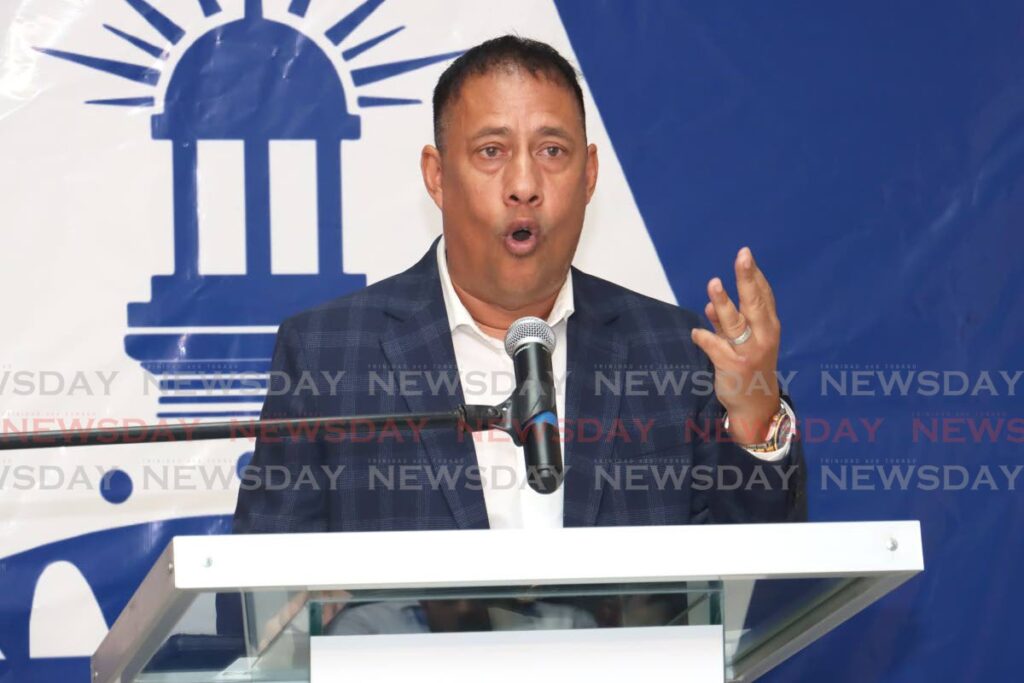 Political leader of the National Transformation Alliance Gary Griffith during a press conference at the party's new head office in Mt Lambert on July 6. - Faith Ayoung