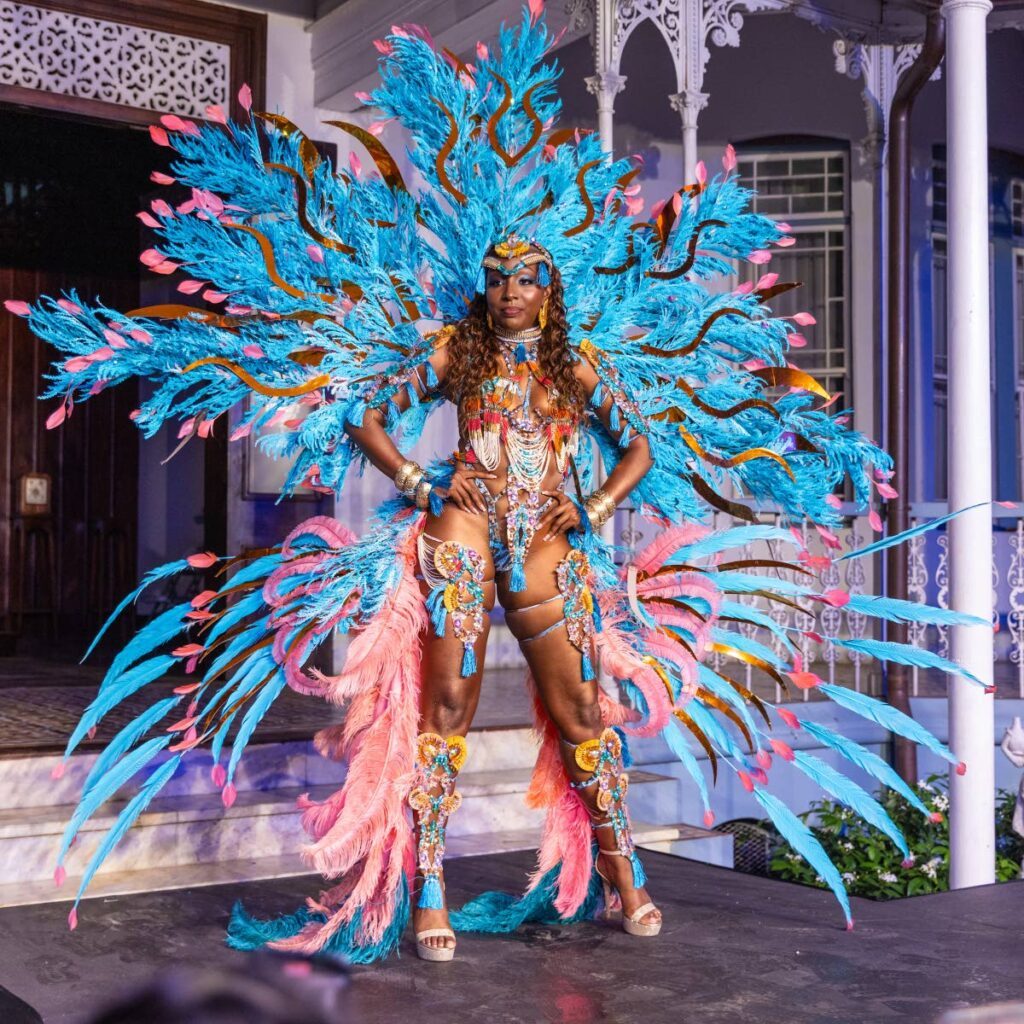 Luminescence designed by Kalester Victory for Paparazzi Carnival 2025 presentation Carnival: Rhythm and Art, at the band's launch on July 13 at Mille Fleurs, Port of Spain. - Photo by Daniel Prentice