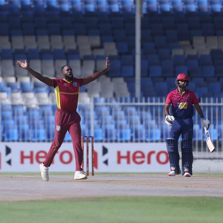 Barbados fastbowler Akeem Jordan (L) has been added to the West Indies squad for their final test against England. - Photo courtesy Windies Cricket.   