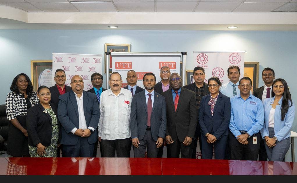 Representatives from PowerGen and UTT at the MoU signing ceremony at UTT’s Chaguanas Campus on July 5.