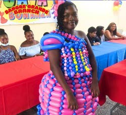 A dress created at the Xtra Foods Java Bonanza Balloon Twisting Workshop. - 