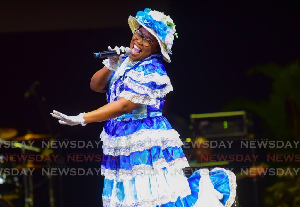 Tobago Heritage Calypso Competition first place winner Garve Sandy performs on July 26 at the Shaw Park Cultural Complex, Tobago. - Visual Styles