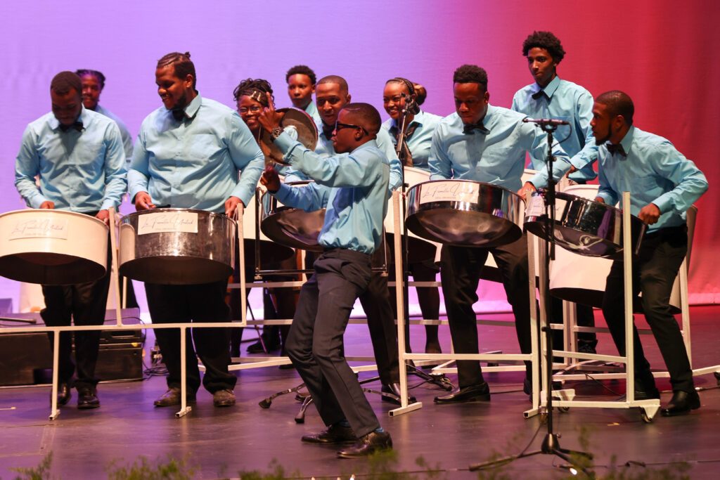 ENERGY: Members of La Famille United Steel Orchestra gave an energetic performance en route to placing second in the single pan band category.