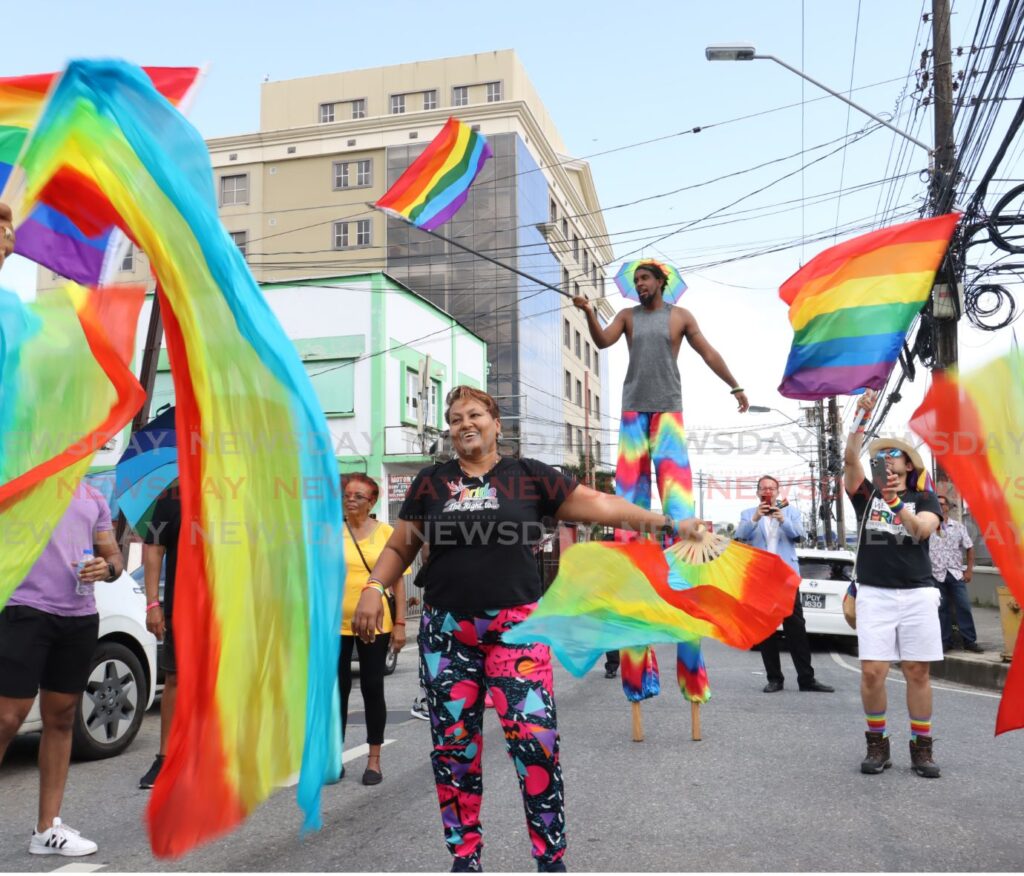 Members and supporters of the LGBTQIA during the annual Pride Parade in celebration of Pride Month on Maraval Road, Port of Spain on July 28. - Photo by Faith Ayoung